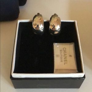 Chanel silver clip-on earrings